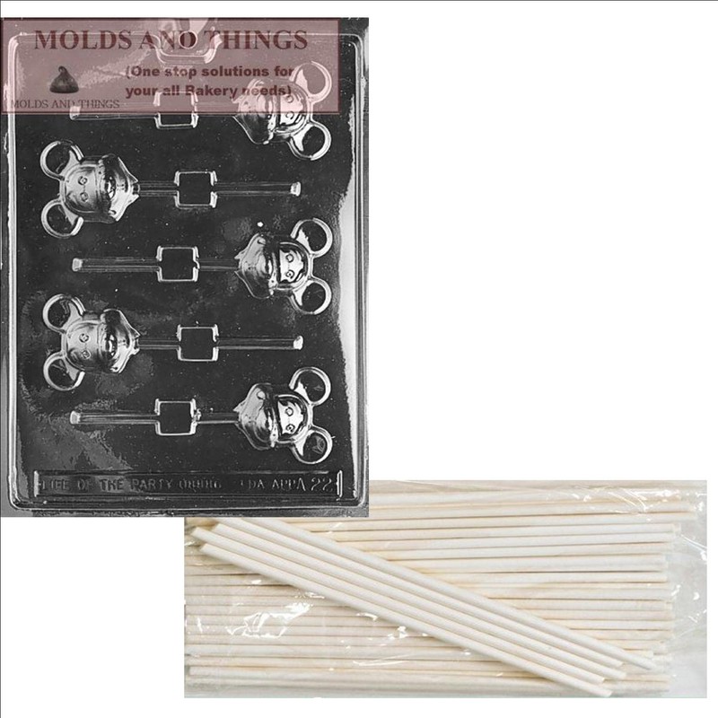 Mickey the Mouse Lolly Chocolate Candy Mold With Copyrighted Molding