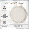 URROMA Linen Round Doily,90cm/35.43" Beige Table Cover Coffee Table Dustproof