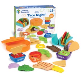 Learning Resources New Sprouts Taco Night - Pretend Play Food for Toddlers, Montessori Toys, Imaginative & Social Skills, Play Food Kitchen, Grocery Store Accessories, Gifts for Boys and Girls