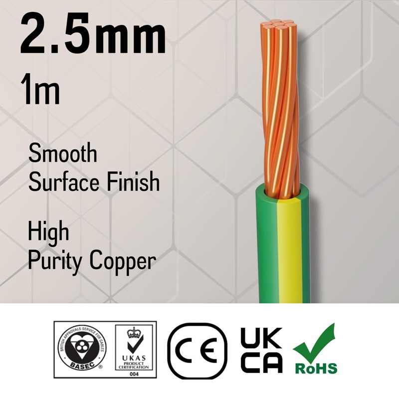 Primes DIY Single Core Conduit Cable 2.5mm Copper Wire Insulated