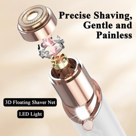 Epilator Women's Face, Beard Remover, Facial Hair Remover for Women, Small and Portable, Silent Design, Clean and Clean Shave, Suitable for Face, Eyebrows and Lips (White)