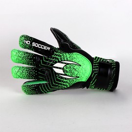 HO Soccer Force Green Unisex Kids' Goalkeeper Gloves, Black/Green, Size 5