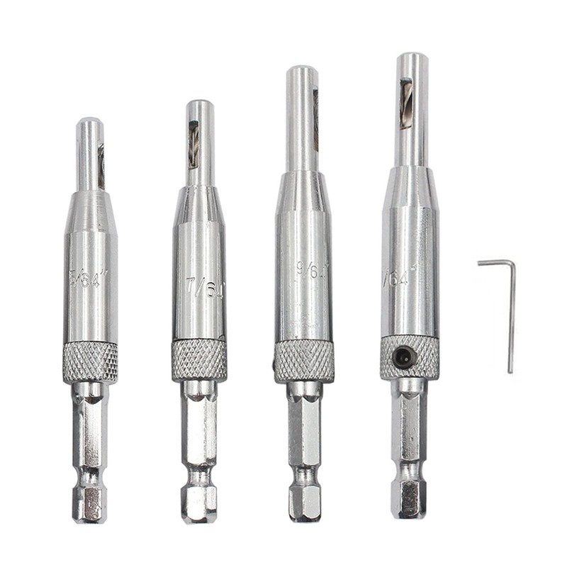 4Pcs HSS Door Window Cabinet Self Centering Hinge Drill Bits