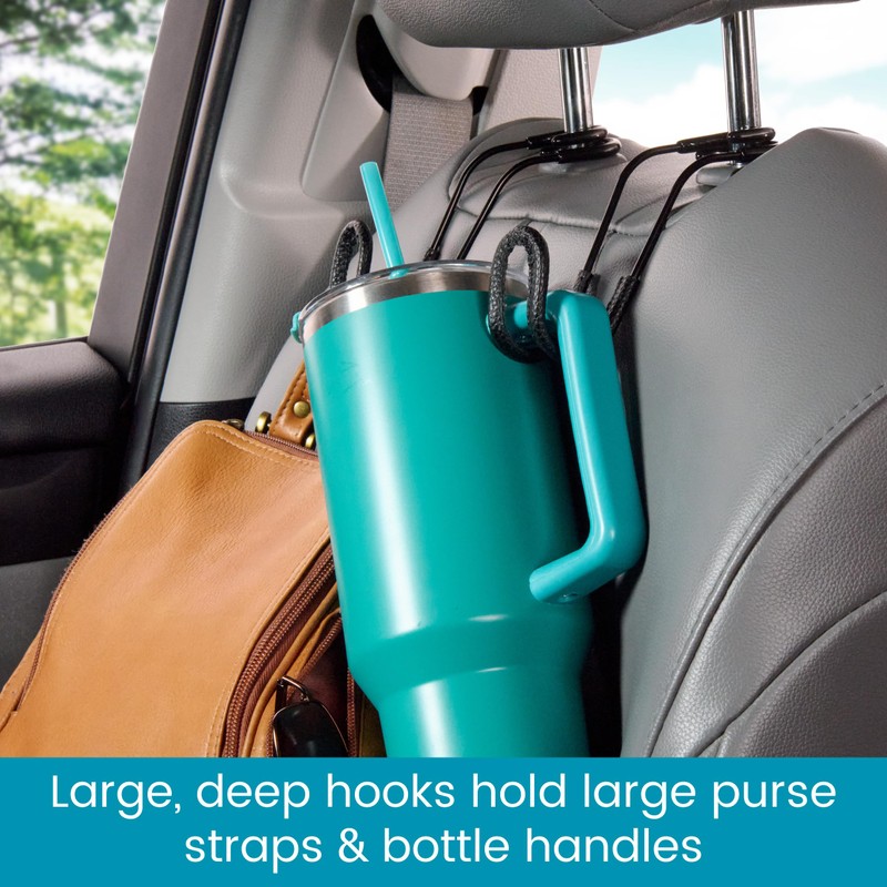 High Road Car Hooks for Purses and Bags with Leather