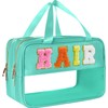 Clear Makeup Bags Hair Pouch Hair Accessories Organizer Chenille Letter