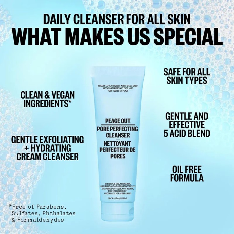 Limpiador Perfeccionador De Poros Peace Out Skincare, Limpia