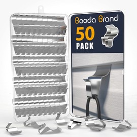 Booda Brand Vinyl Siding Hooks (50 Pack), Heavy Duty Stainless Steel Vinyl Siding Hangers, Low Profile No Hole Siding Clips for Hanging Outdoor Lights Wreath Christmas Decorations