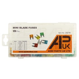 120pc Assorted Mini Blade fuses Replacement for JCB Ford New Holland Massey Ferguson Tractor