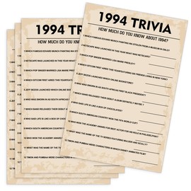 QUPT 30 juegos de fiesta de cumpleaños, juegos de trivia de 1994, suministros de fiesta de cumpleaños para adultos, divertido juego de fiesta de 1994, paquete de 30 tarjetas
