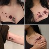 Nirbffo Temporary Tattoo Rose Red Flower for Women Body Arm