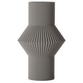 Flower Vase/Decorative Vase Banu M 20 cm for Cut / Dried Flowers | Sustainable | Decorative Vase Pampas Grass (Black) (Light Grey)