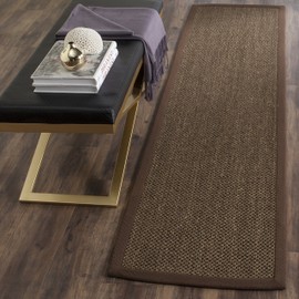 SAFAVIEH Natural Fiber Collection Runner Rug - 2' x 6', Brown, Sisal, Woven Design with Border (NF443D)