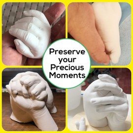 Falling in Art Hand Casting Powder Kit Refill - Molding Kits with 1.1Lb(500g) Alginate Molding Powder and 1.1Lb(500g) Stone Casting Powder for Craft, Keepsake, Sculpture, Diorama and Home Décor