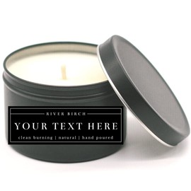 River Birch Candles Custom Label Scented Candles 10 Pack Pick Your Scent | Bulk Premium, All-Natural, Non-Toxic, 8 oz. Black Matte Tin Soy Candles | Cozy Relaxing Gifts for Home