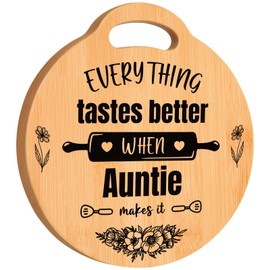 Auntie Gifts, Auntie Birthday Gifts, Best Auntie Gifts-Engraved Bamboo Cutting Board, Special Birthday Day Auntie Gifts from Niece Nephew, Gifts for Auntie