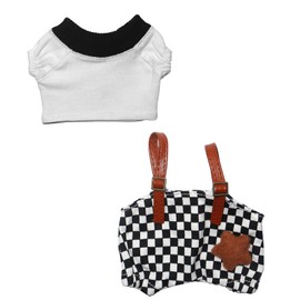 KJQ 17cm Doll Clothes Set Premium Fashion Romper with Accessories Outfit Set for 17cm Dolls(NO Doll)(Colorful Shirt + Romper)