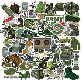 50 Pcs Military Stickers| Army Waterproof Vinyl Stickers for Helmet Water Bottles Bicycle Laptop Refrigerator Luggage Computer Mobile Phone Skateboard Bike Decals