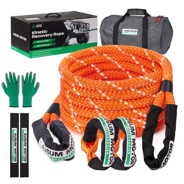 AUSUM MOTOR 1" x 20ft Kinetic Recovery Rope Tow Rope
