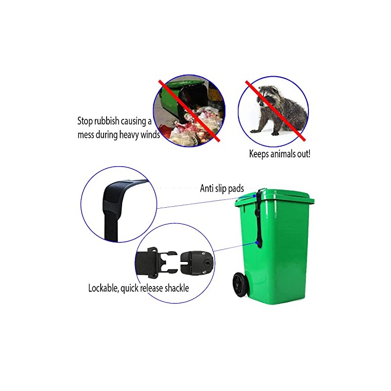 HowseHold Wheelie Bin Lid Lock - 1 Pack - Stop