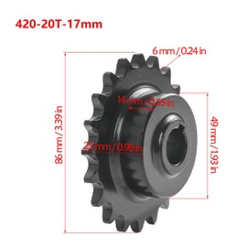 REBEKAMODS Front 420-20T-17mm Sprocket and 10T Sprockets Cog 3/16'' Keyway for CT200U CT200U-EX Trail BT200X Mini Bike Go Kart Parts (20T + 10T)