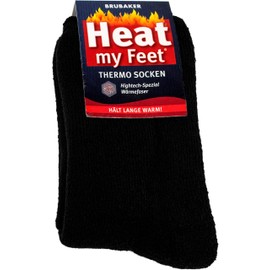 Brubaker 2 pairs of Heat my Feet thermal socks, black, 43-46