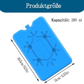 Pack of 2 Large Ice Packs, Ice Packs for Cool Bag, Reusable Flat Cool Pack, Long-Lasting Cooling for Freshness and Coolness of Food in Lunch Boxes and Breast Milk Bags (Blue, Green)