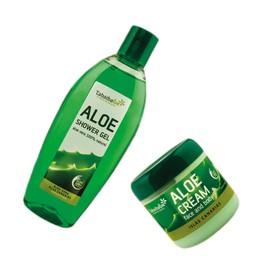 TABAIBA Aloe Vera Cream and Gel Pack Tabaibaloe Moisturising Cream Aloe Vera and Shower Gel Aloe Vera Face and Body Cream 300 ml and Bath Gel 250 ml Tabaibaloe, 620 g