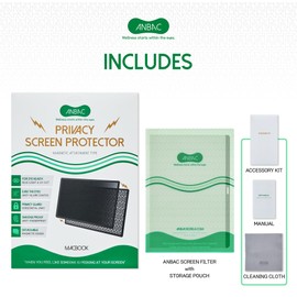 ANBAC Laptop Magnetic Privacy Screen Protector for 13 inch MacBook Pro (2016-2022, M1/M2) and MacBook Air (2018-2020, M1) - Blue Light Blocking Security Screen Shield, Anti-Smudge UV Filter