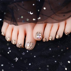 Nail Tip, Foot Tip, Thumb and Foot Nail, Foot Nail Tip with Double-Sided Tape, False Nail, For Foot, Reusable, Gel Nails, Weddings, Coming-of-Age Ceremonies, Foot Nails, Removable, Foot Glitter, Nail