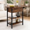 GRUSIGN End Table with Charging Station, Flip Top Side Table