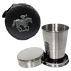 Knight 2oz Collapsible Drinking Cup with Leather Horse and Jockey