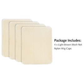 ROSEBUD 4 Pieces Mesh Wig Cap Net, Hair Mesh Net Wig Caps, Liner Weaving Caps for Women, Men, Kids Light Brown