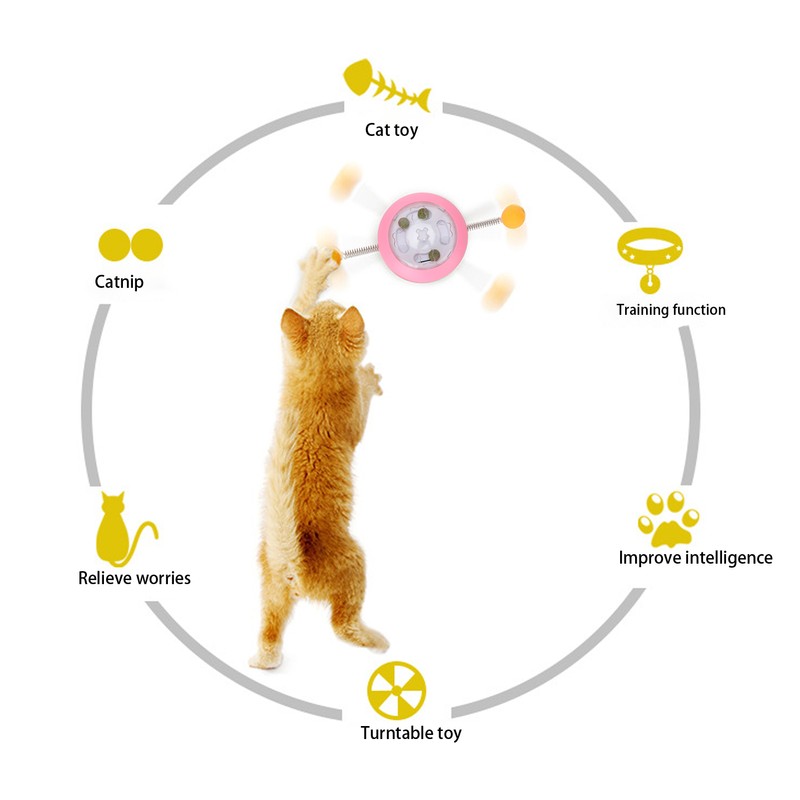 Windmill Spring Interactive Cat Catnip Toy Funny Cat Turntable Teasing