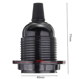 EFINEHOME Replacement 2 Pack E26 E27 Bakelite Black color Medium Base Light Socket Keyless DIY Vintage Style Edison Lamp Holder Insert Light Bulb or Lampshade