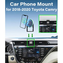 AbeeyGeomarn Car Phone Holder for Toyota Camry 2018 2019 2020 Accessories 15W Fast Wireless Charger Adjustable Air Vent Cell Phone Mount Hands-Free 360 Degree Rotation