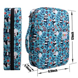 AYVANBER Colored Pencil Case 220 Slots Gel Pens Holder Waterproof Organizer Bag Portable Artist Painting Pencil Pouch Handy Storage Box for Watercolor Pens or Markers and Stationery Supply (Panda)