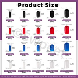 Swpeet 500Pcs 4 Colors 5 Sizes 3mm 4.5mm 6mm 8mm 9.5mm Vinyl Rubber End Caps Assortment Kit, Flexible Screw Thread Protector Caps, Round Tube Bolt Cover Caps, Protective Caps for Metal Tube Rod