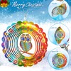 FONMY Wind Spinner Mandala Owl 12 inch 3D Stainless Steel