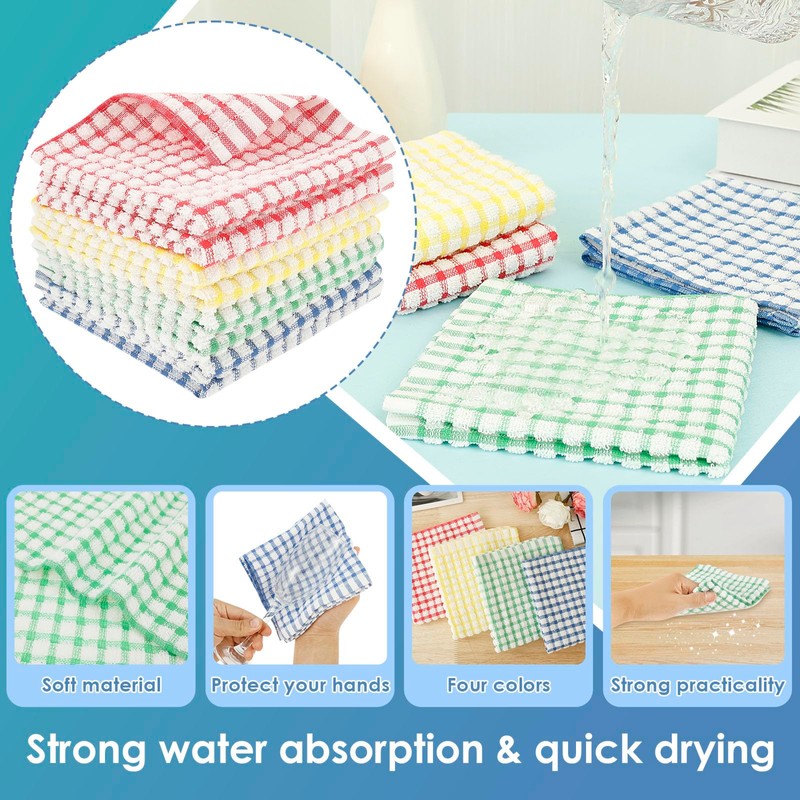 AwObEpl 8 Pack Cotton Kitchens Dish Towels Set Fast Drying