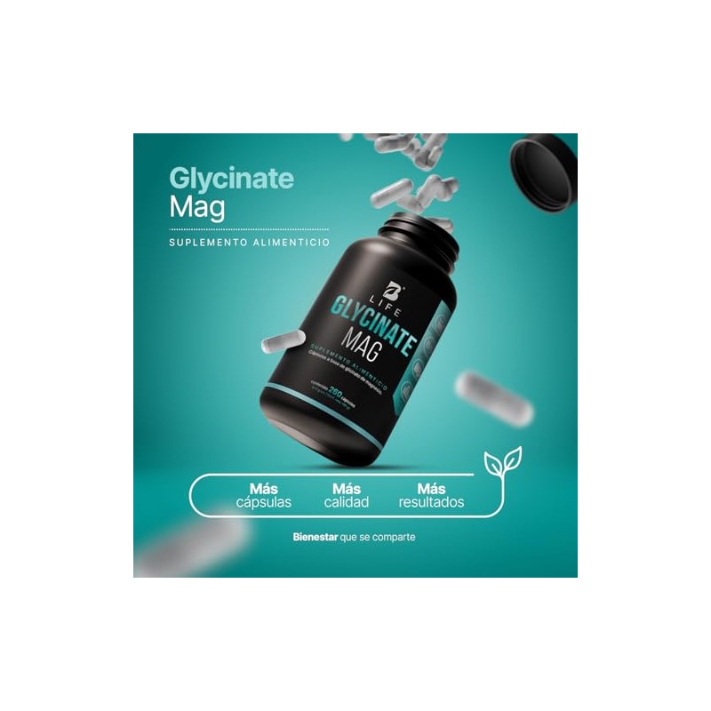 Life Glicinato Magnesio 260 Cápsulas 1800 Por Porción Fórmula Alta