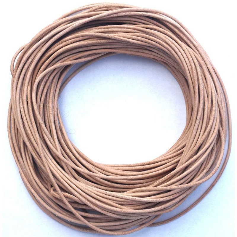 1.8 mm Natural Leather Cord 25 Meter Hank (26 Yards)