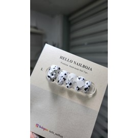 hello. Dalmatian Teddy [Handmade Nail Tips] - Long Nose Pin / hello.달마시안테디[수제네일팁] - 롱코핀