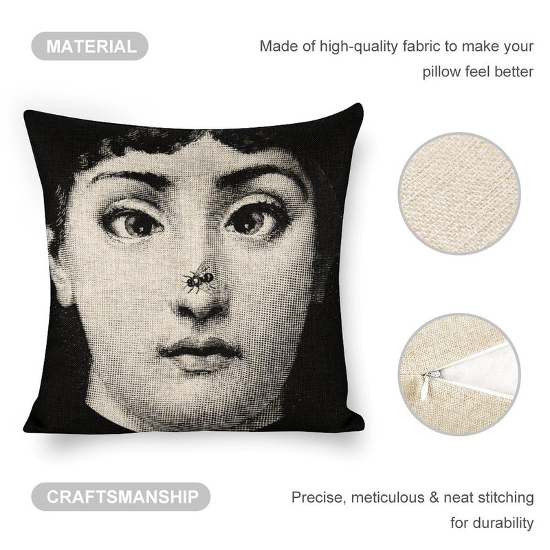 Lina Cavalieri Pillow Cover, Lina Cavalieri Artificial Linen Throw Pillow