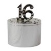 Milestones Silver & Diamante Trinket Box with Number Top -
