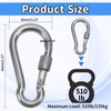 MCSDFN 2 Pcs 304 Stainless Steel Locking Carabiners 4 Inch