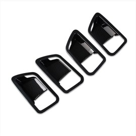 RQING for Toyota Tundra 2022 2023 2024 2025 Interior Door Handle Bowl Cover Trims Carbon Fiber Pattern