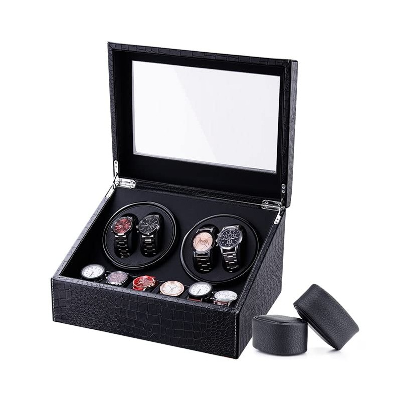 LALAHOO Watch Winder for Automatic Watches,Ultra Quiet Motor,4 Automatic Watches