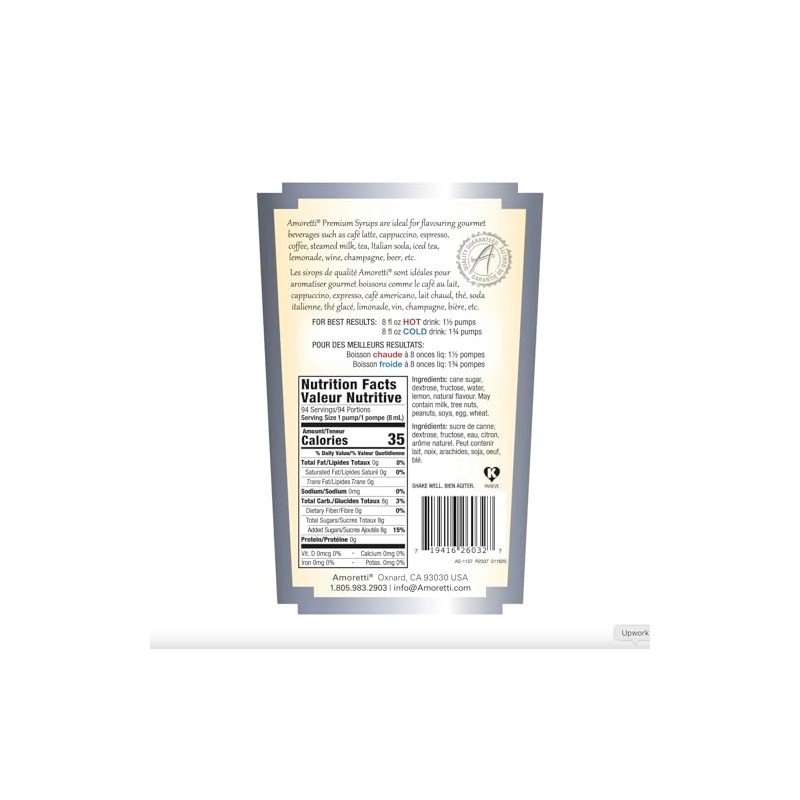 Amoretti - Premium Yuzu Syrup, 94 Servings Per Bottle (750