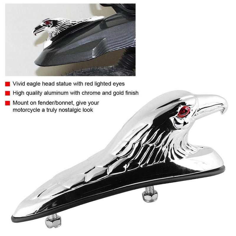 Aramox Ornament, Universal Motorcycle Front Mudguard Decoration Eagle Head Statue