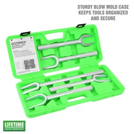 OEMTOOLS 37201 5-Pc Ball Joint Removal Tool Kit, Pickle Fork Tie Rod Removal Tool Set, Rust Resistant Finish, Sturdy Case Included, 1-1/8", 1-5/8",1-3/8", 1", 3/4"